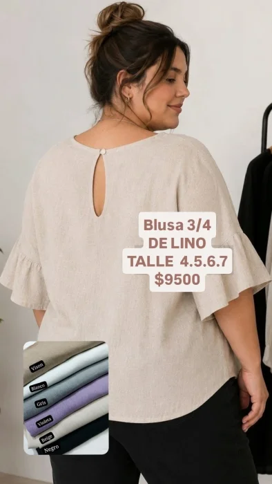 Blusa de Lino Manga 3/4