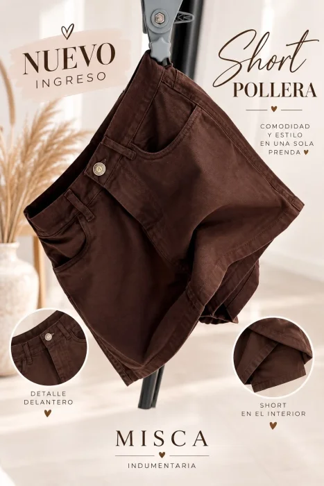 Short Pollera Chocolate