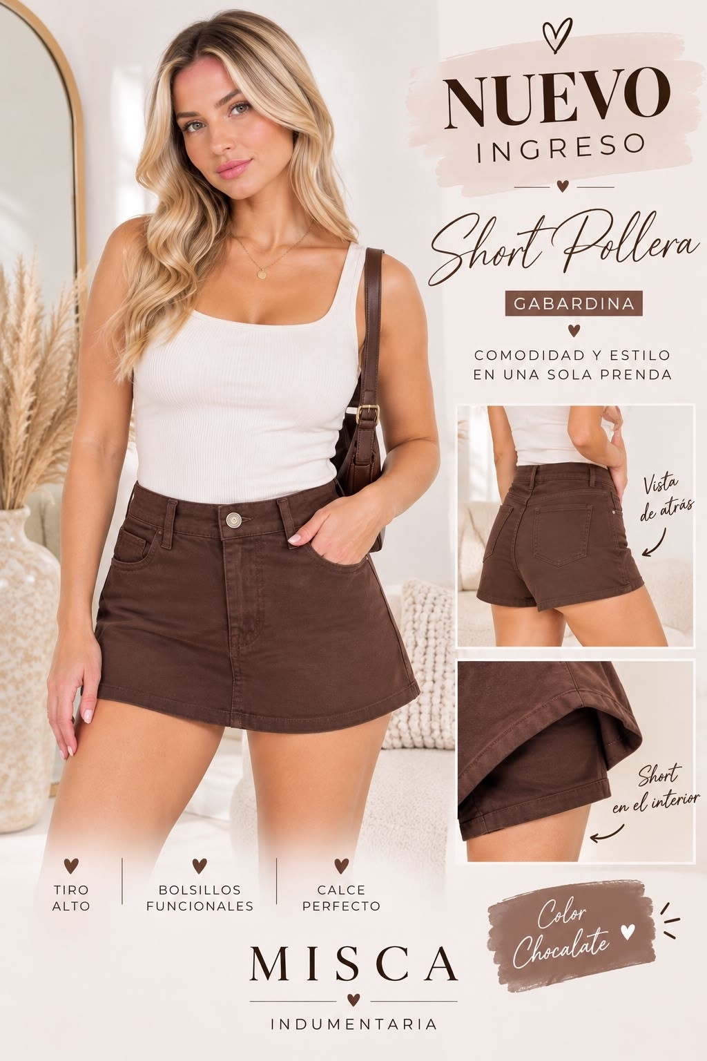 Short Pollera Chocolate - Imagen 2