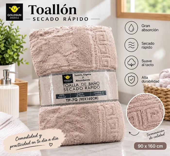 Toallón Goldsun Liso 90x160 Gigante