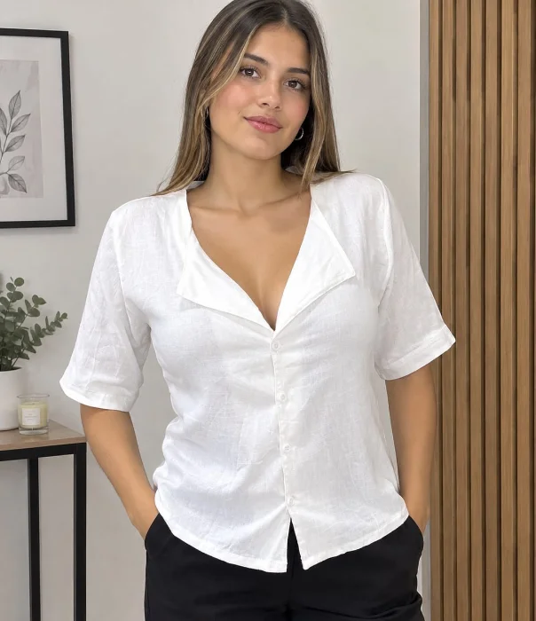 Camisas de Lino Elastizado