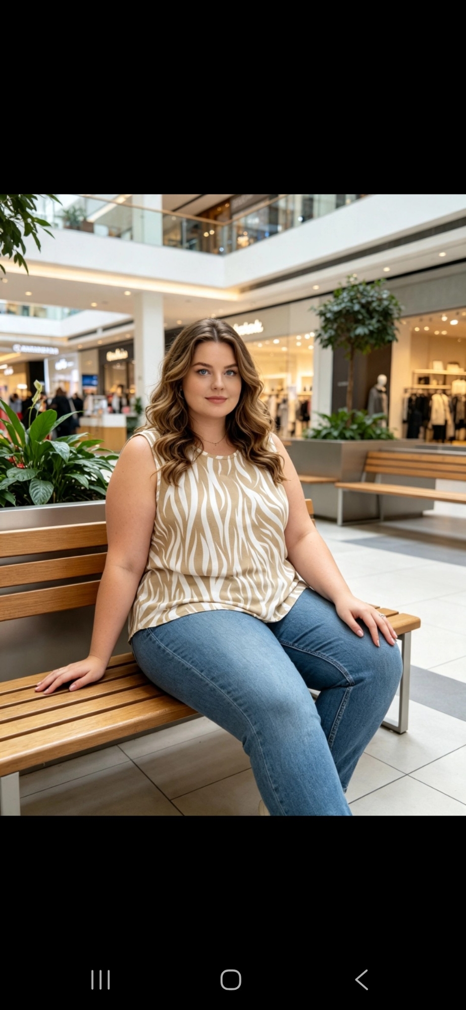 Musculosa de Lino Estampado con Espandex - Imagen 2
