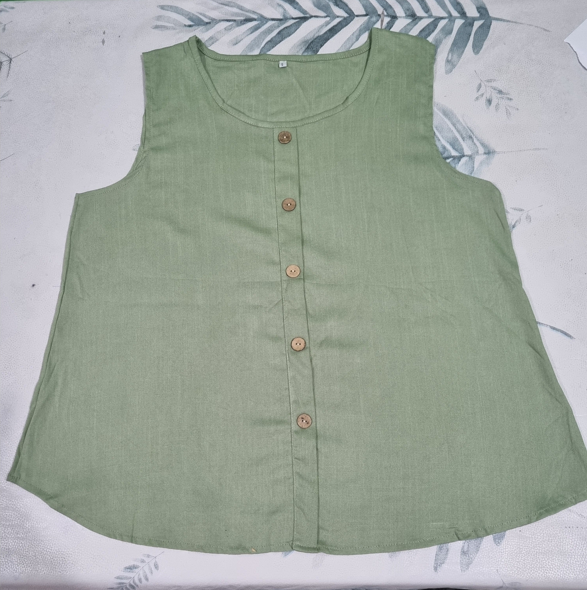 Musculosa de Lino Espandex con Botón - Imagen 2