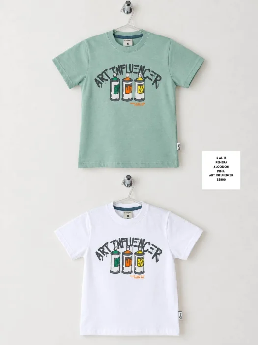 Remera Alg. Pima Peinado Estampa Influencer