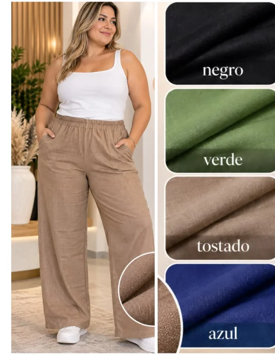 Palazo de Lino con Spandex