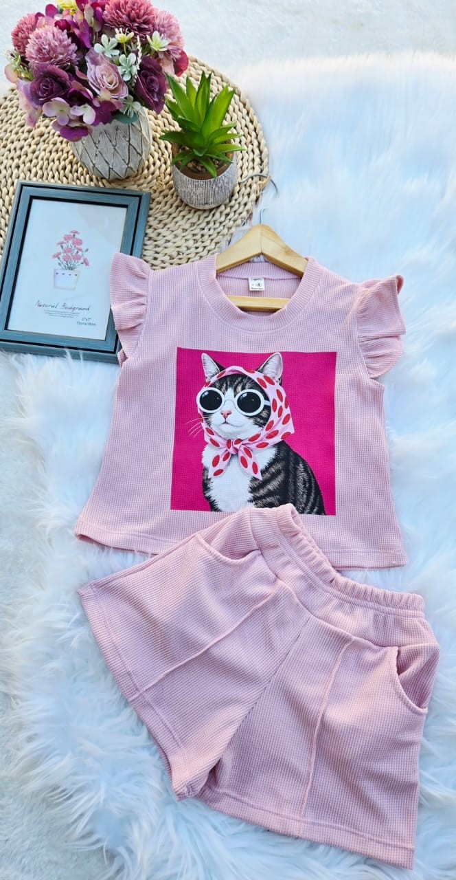 Conjuntos de Wafle Algodon. Remera con Volados y Short con Pespunte. - Imagen 3