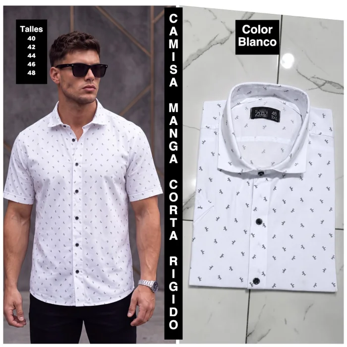 Camisas Manga Corta Estampadas y Rayadas