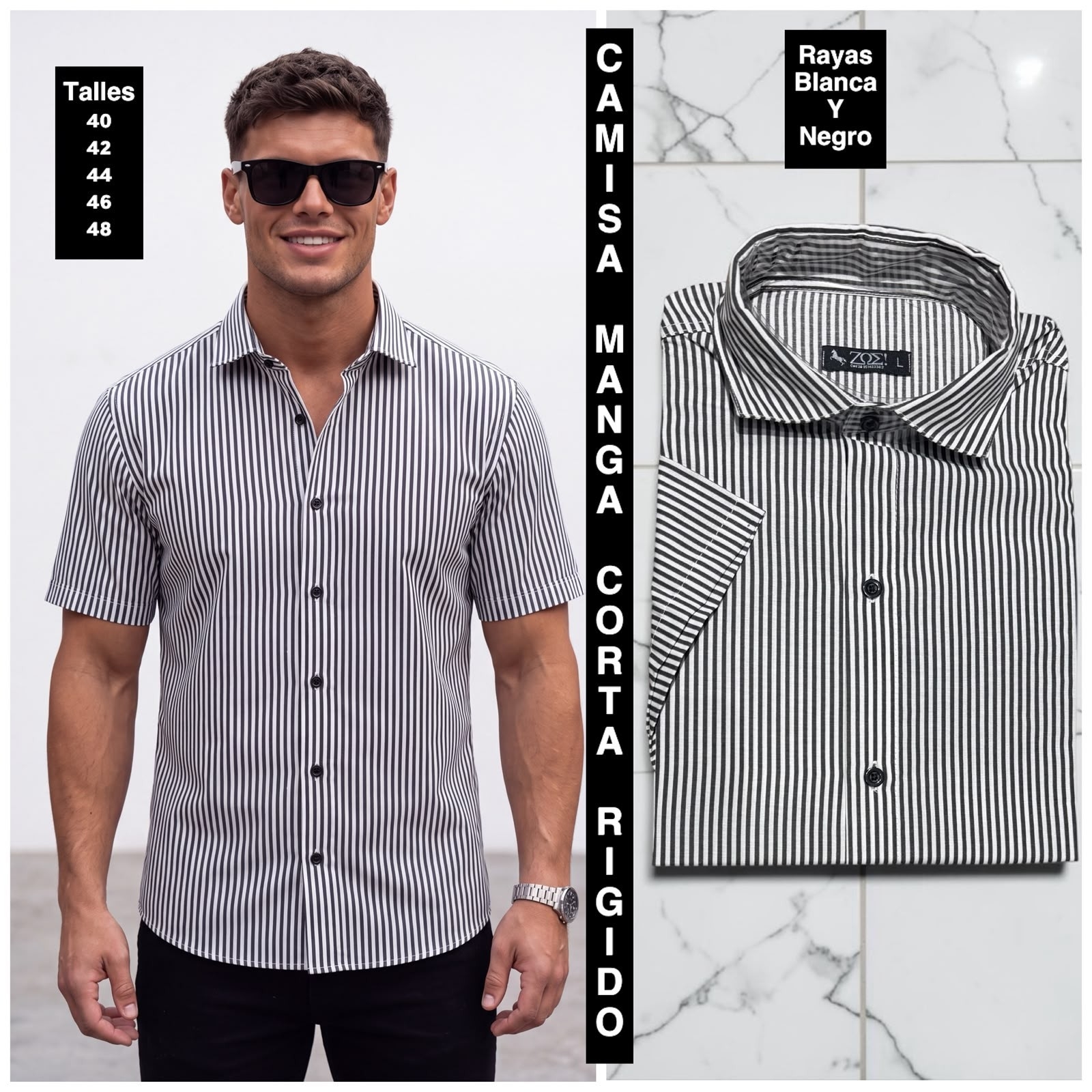 Camisa Manga Corta Estampadas y Rayadas - Imagen 6