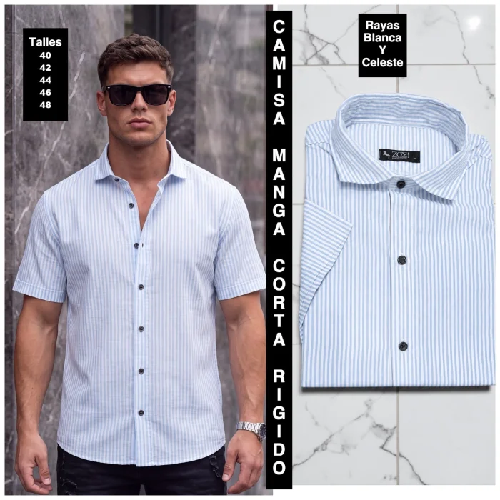 Camisa Manga Corta Estampadas y Rayadas