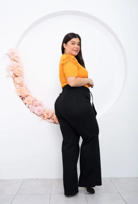 Jeans Wide Leg Lazo Negro
