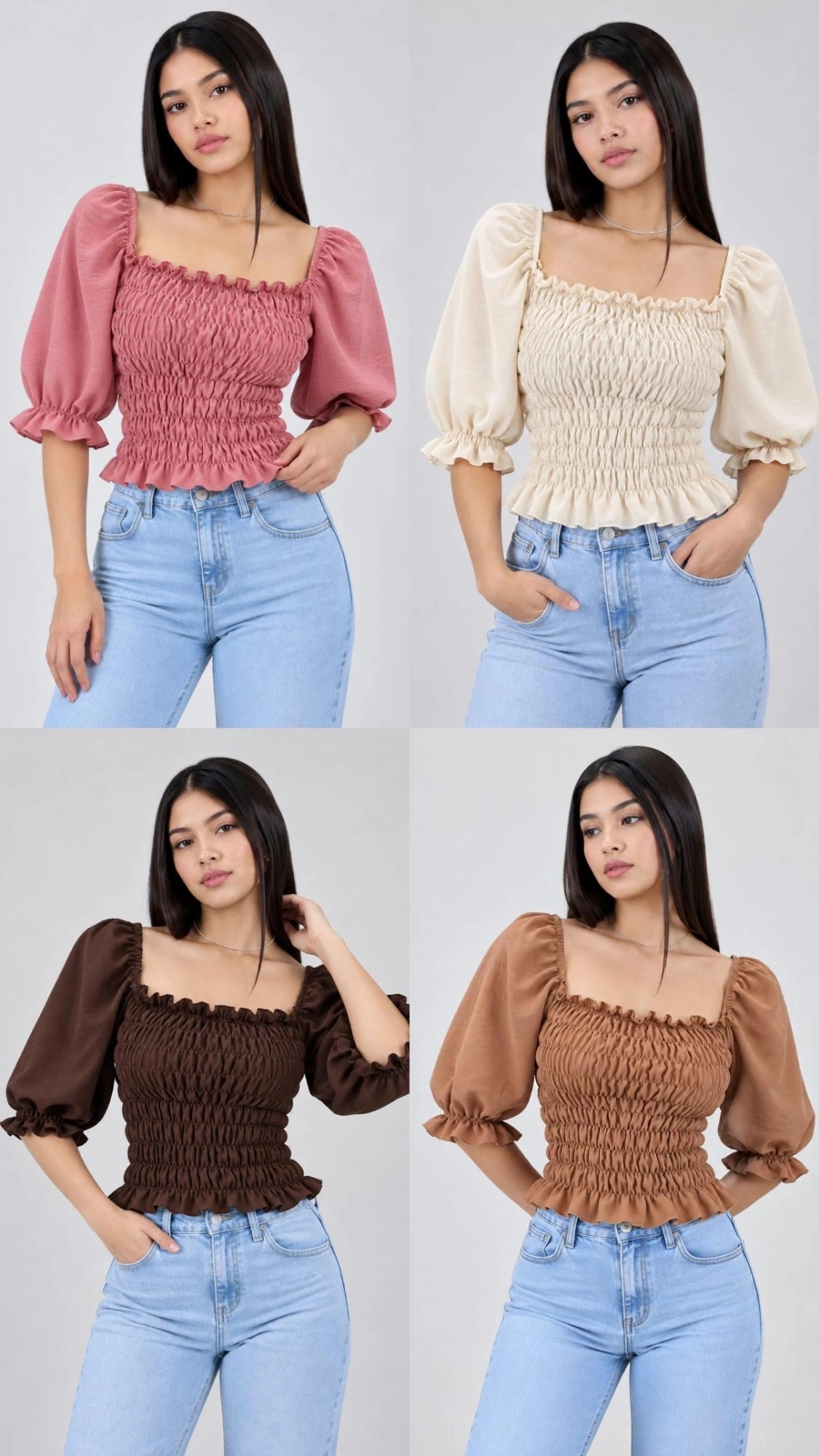 Blusa Frunce Manga Princesa - Imagen 2