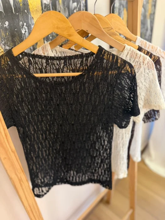 Musculosa de Encaje con Lentejuelas Sol