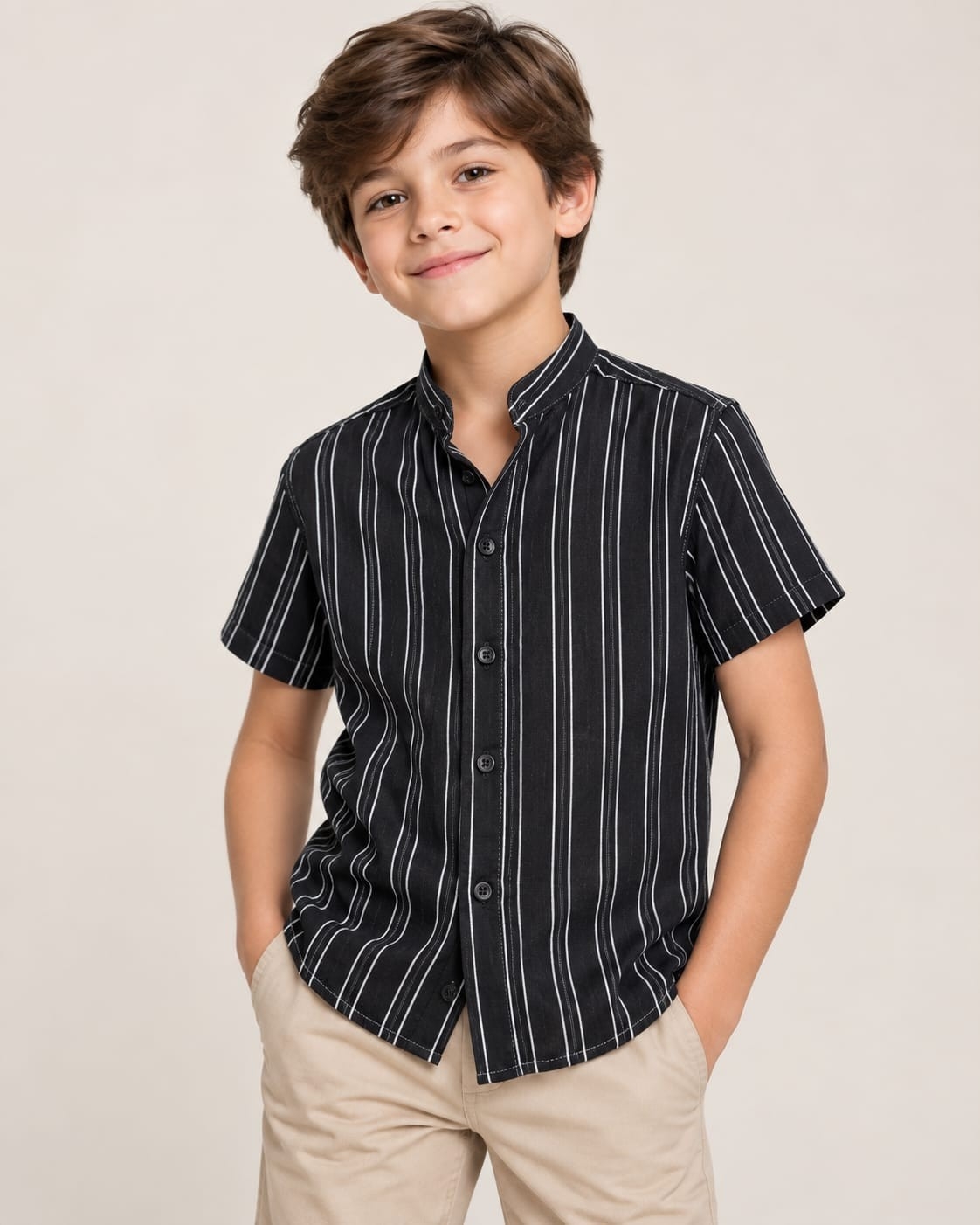 Camisas de Lino Rayas Cuello Mau - Imagen 3