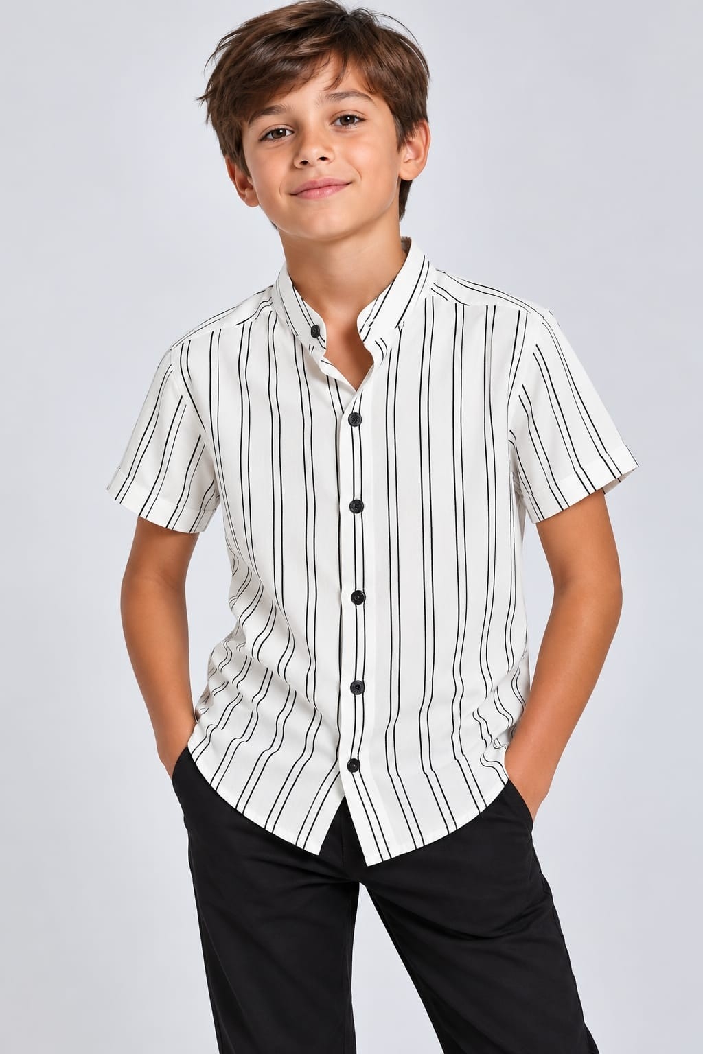 Camisas de Lino Rayas Cuello Mau - Imagen 6