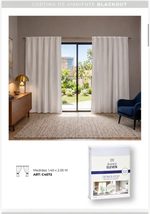 Cortinas Blackout Blanco Eleven