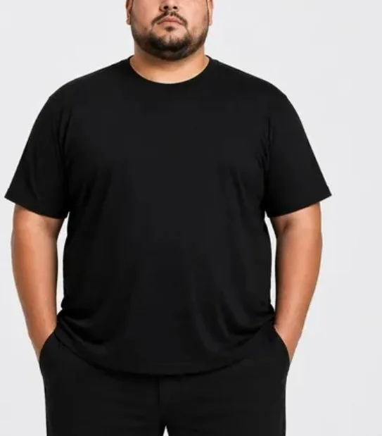 Remeras Lisa Negra Talles Especiales