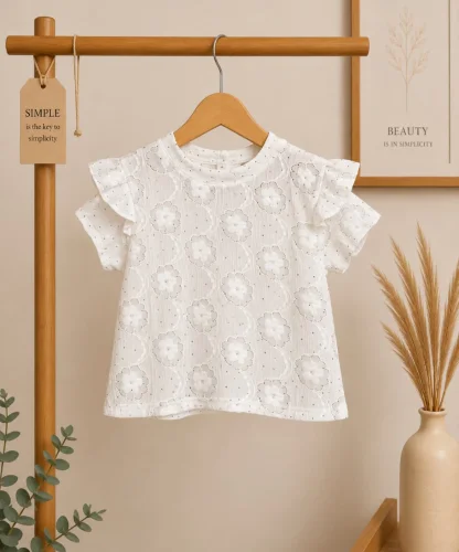 Remera Crop Broderi Brillo