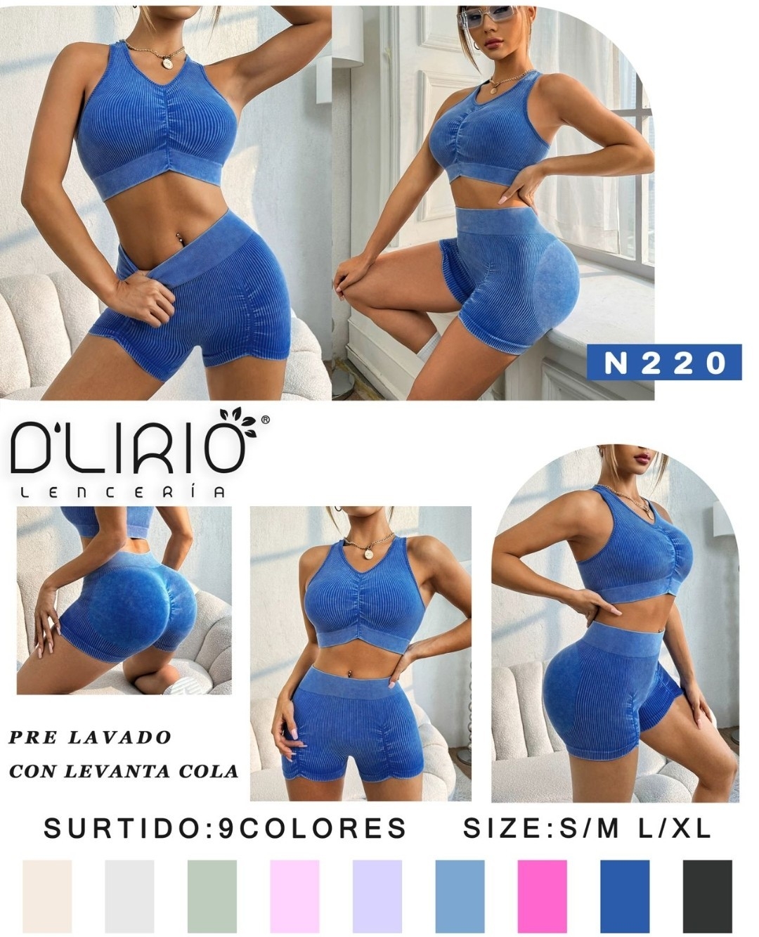 Conjunto Prelavado Top y Calza Levanta Cola y Funce Adelante - Imagen 2