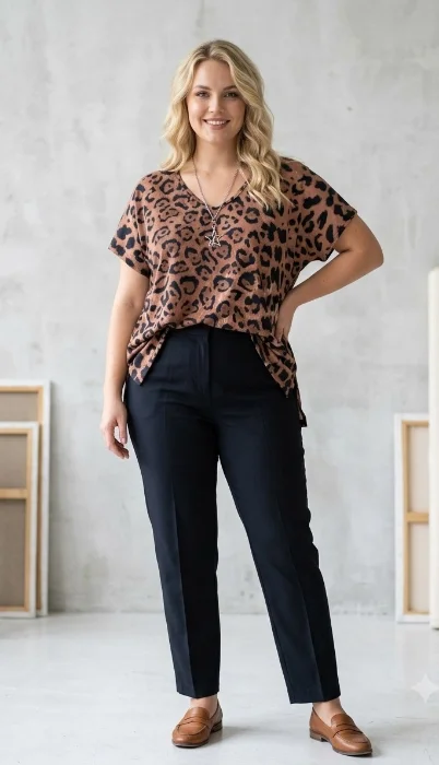 Remera Print Talles Grandes Modal Viscosa Evase