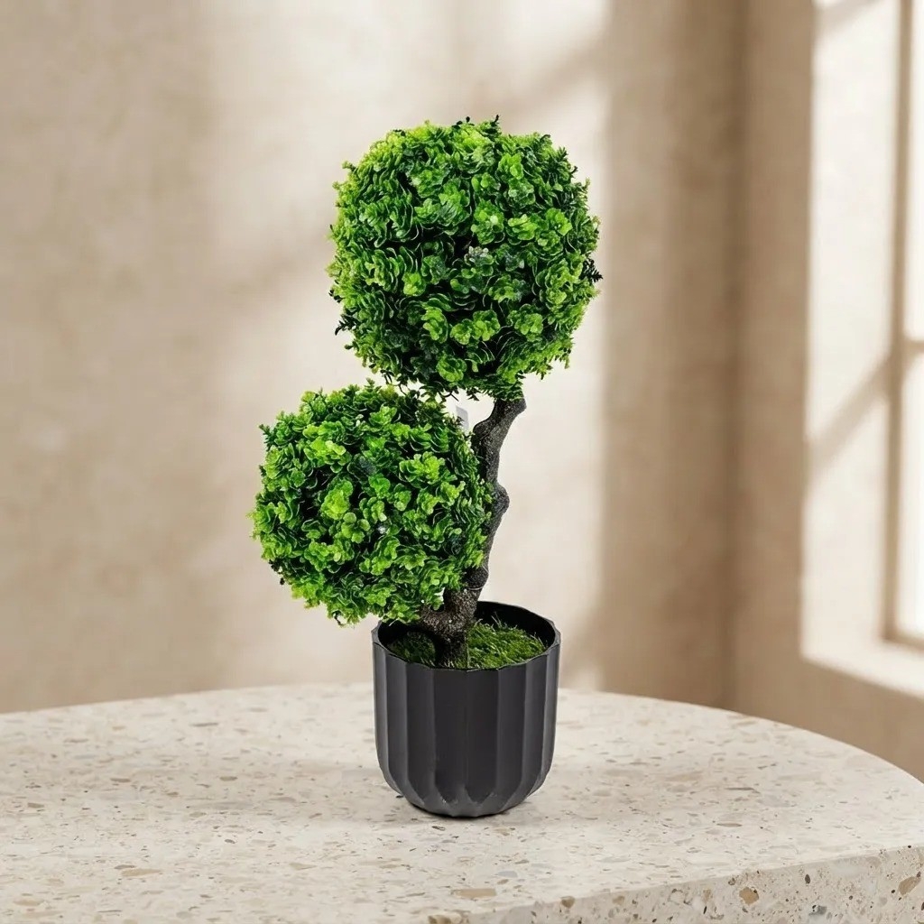 Planta Artificial Diseño Topiario con Maceta Decorativa 42cm - Imagen 1