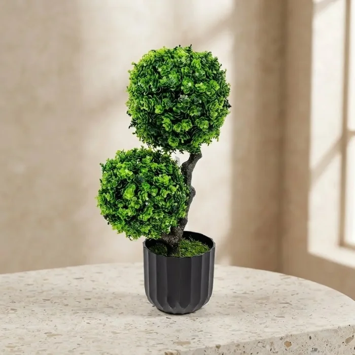 Planta Artificial Diseño Topiario con Maceta Decorativa 42cm