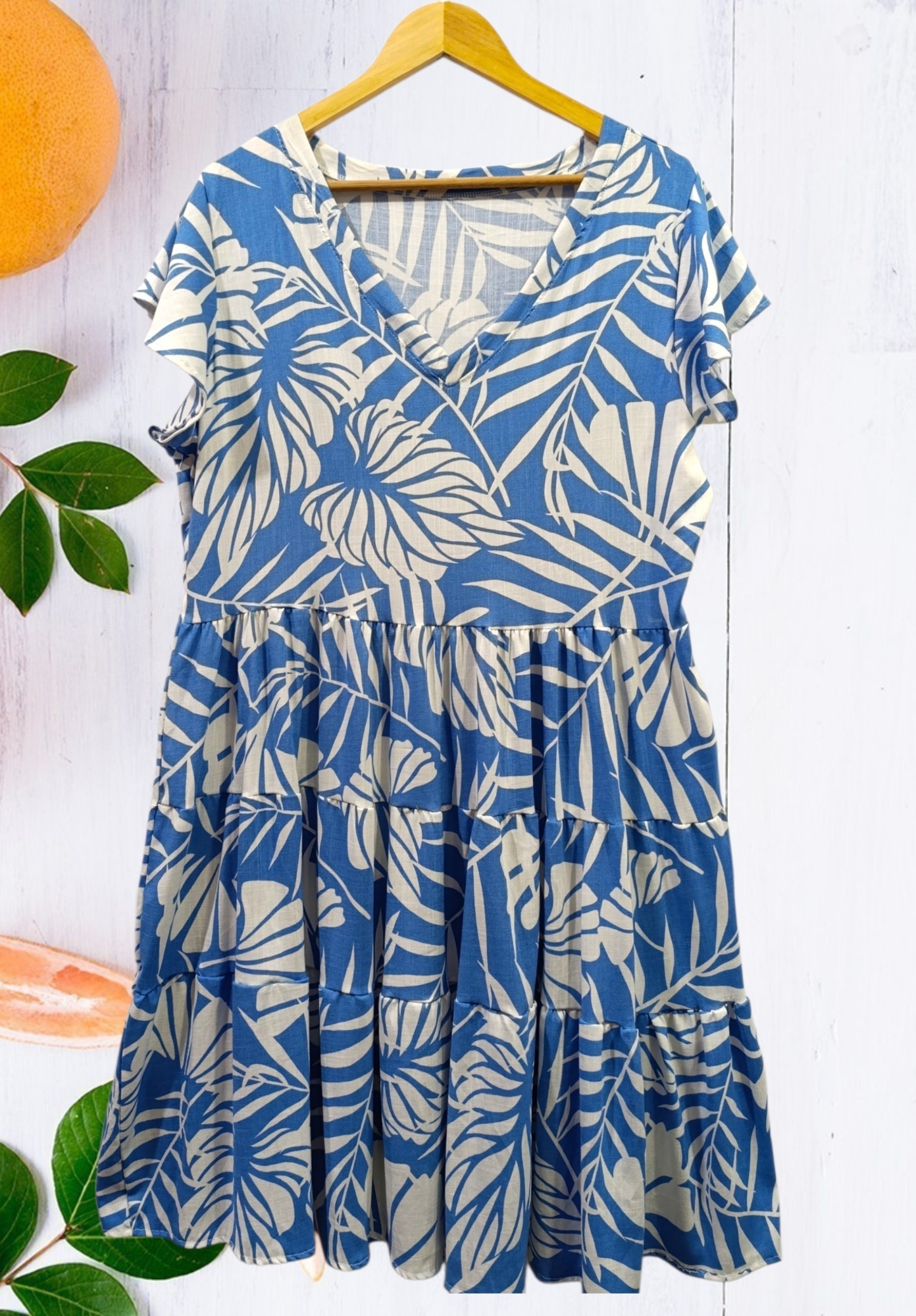Vestido Cuello V Lino Espandex - Imagen 2