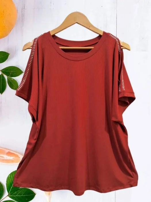 Remera Brillo Hombro Talles Grandes