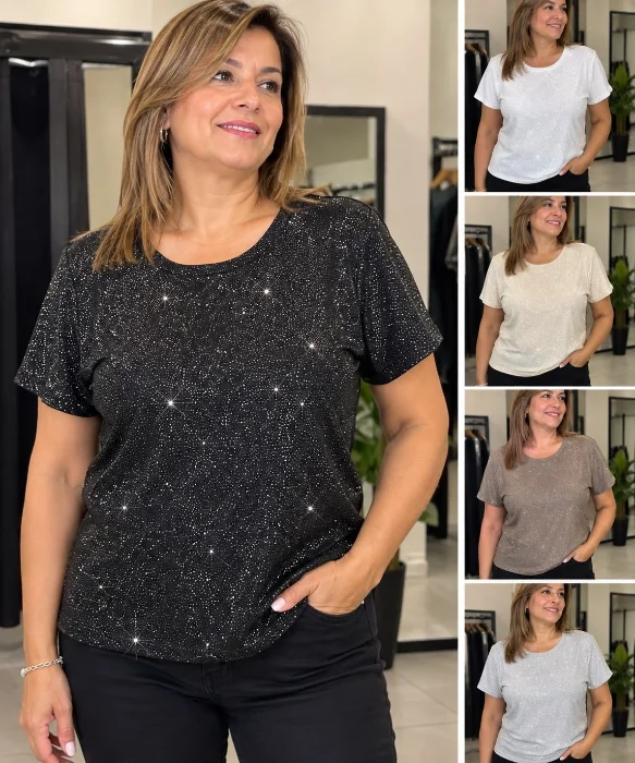 Remeras Micromorley  con Gliter