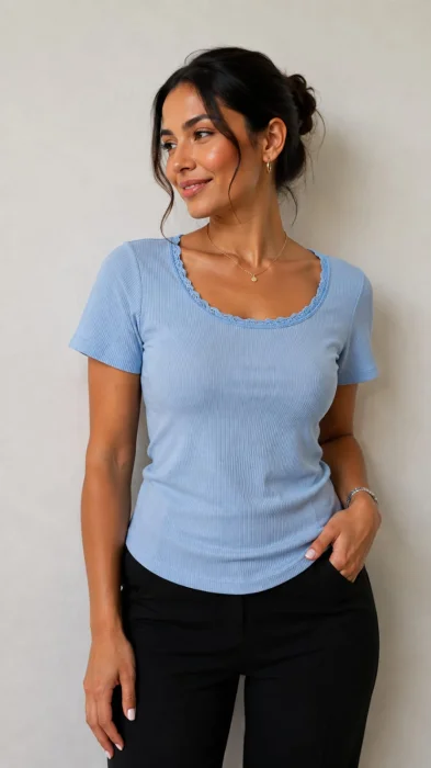 Remera Morley con Puntilla Encaje