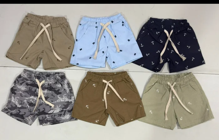 Short de Gabardina Estampado Bebé