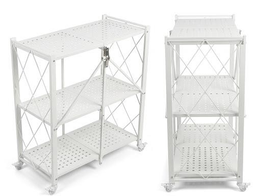 Estante Organizador Plegable 3 Niveles Metal con Ruedas - Imagen 4