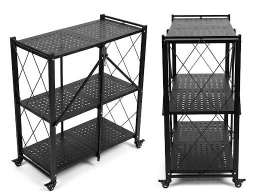 Estante Organizador Plegable 3 Niveles Metal con Ruedas - Imagen 5