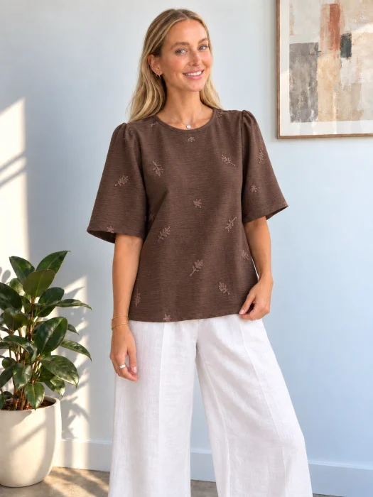 Blusa Bordada 3/4