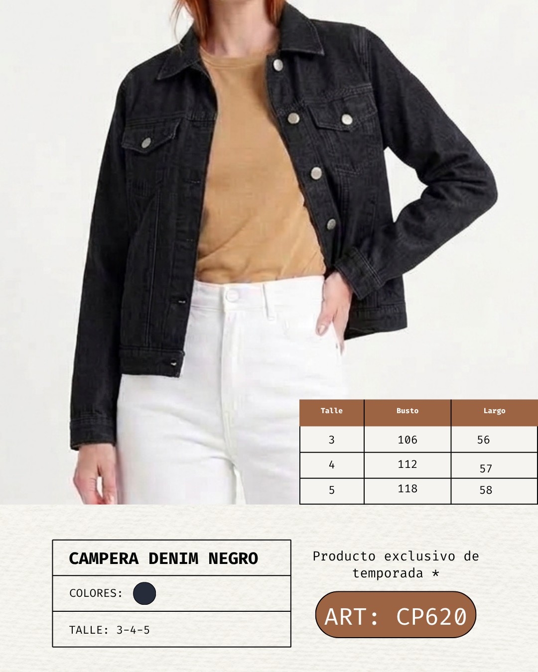 Campera Denim Negro - Imagen 2
