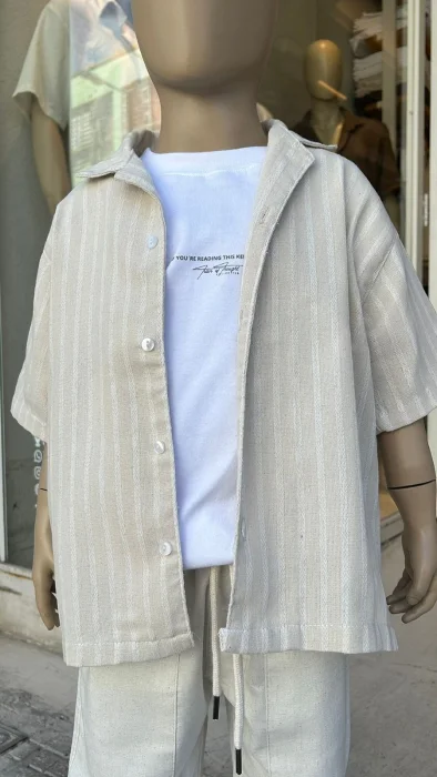 Camisa de Lino Rayada