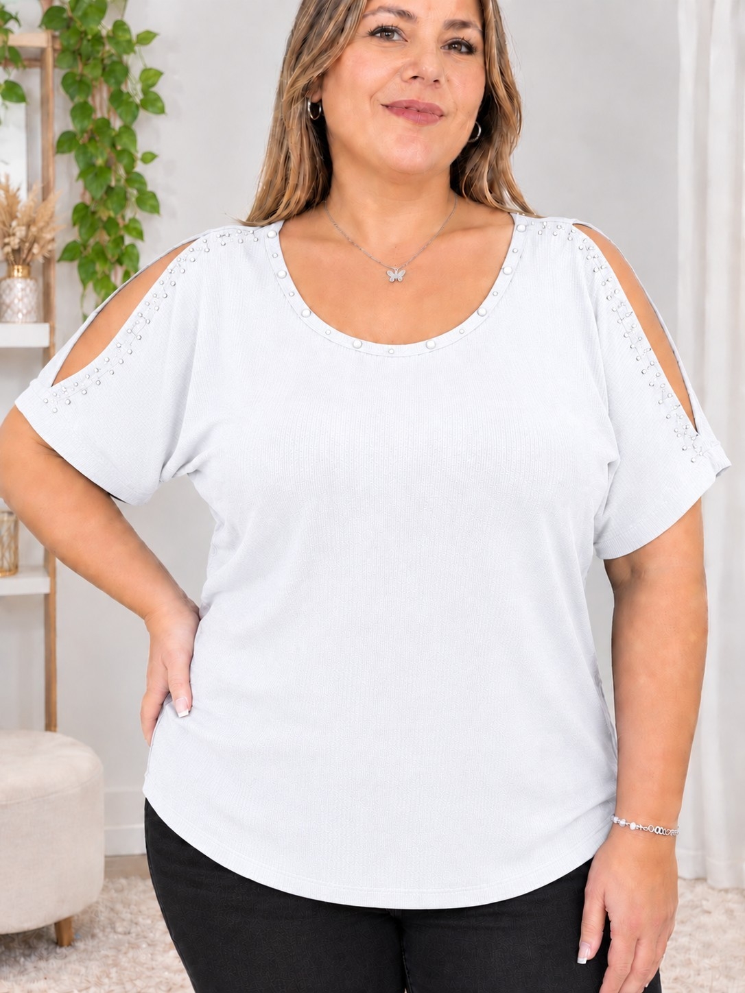 Remera Mariposa Strass y Perlas - Imagen 4