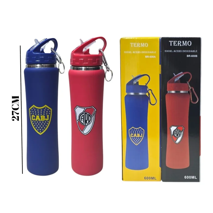 Botella River y Boca 600ml Termica Acero Inoxidable (br-600b)