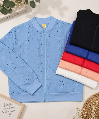 Campera Bomber Broderie
