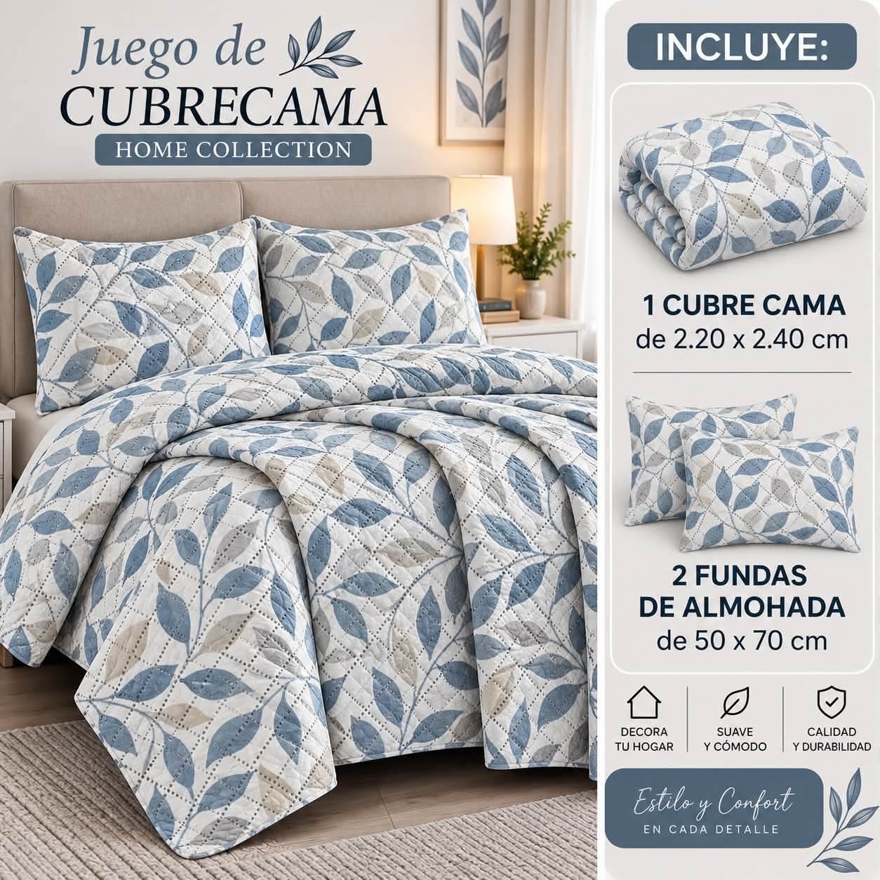 Cubrecama Com 2 Funda de Almohada - Imagen 2