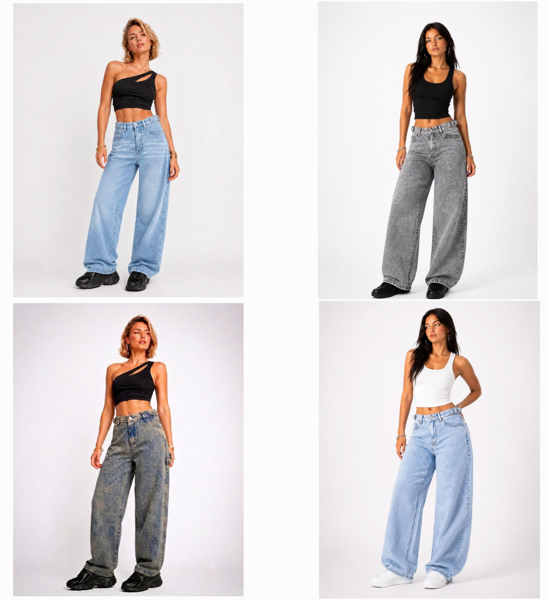 Promo Curva o Seis Unidades Colores Surtidos Jean Baggy Dama Regulador Hotsale Moda - Imagen 2