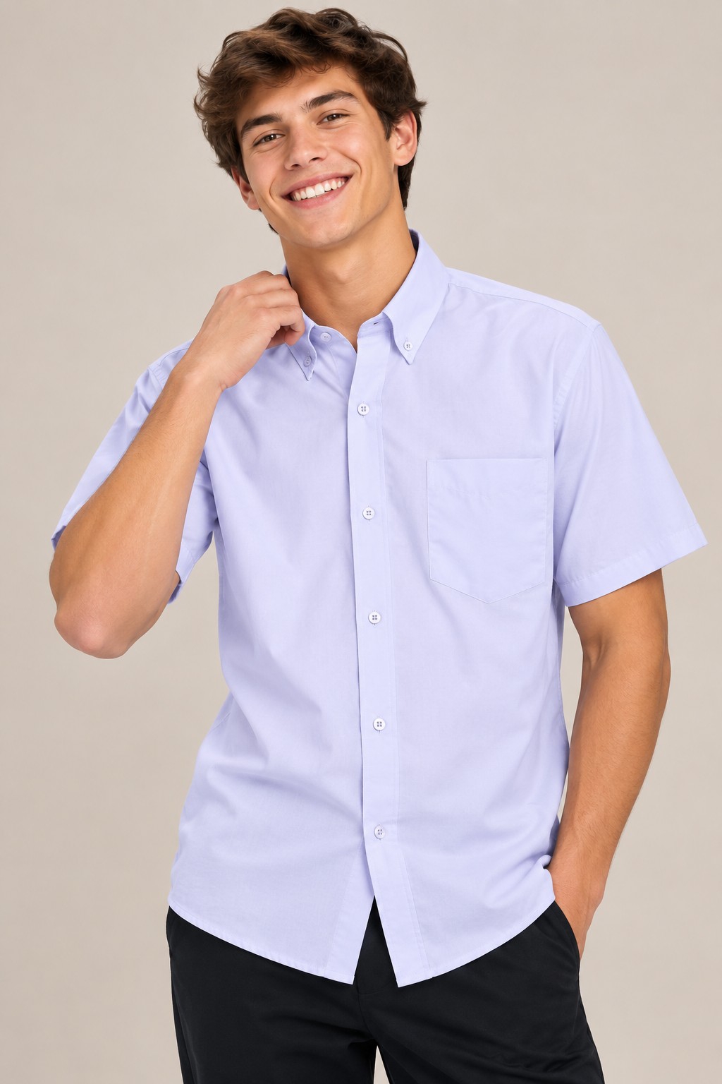 Camisa Liso Clásico Manga Corta - Imagen 4