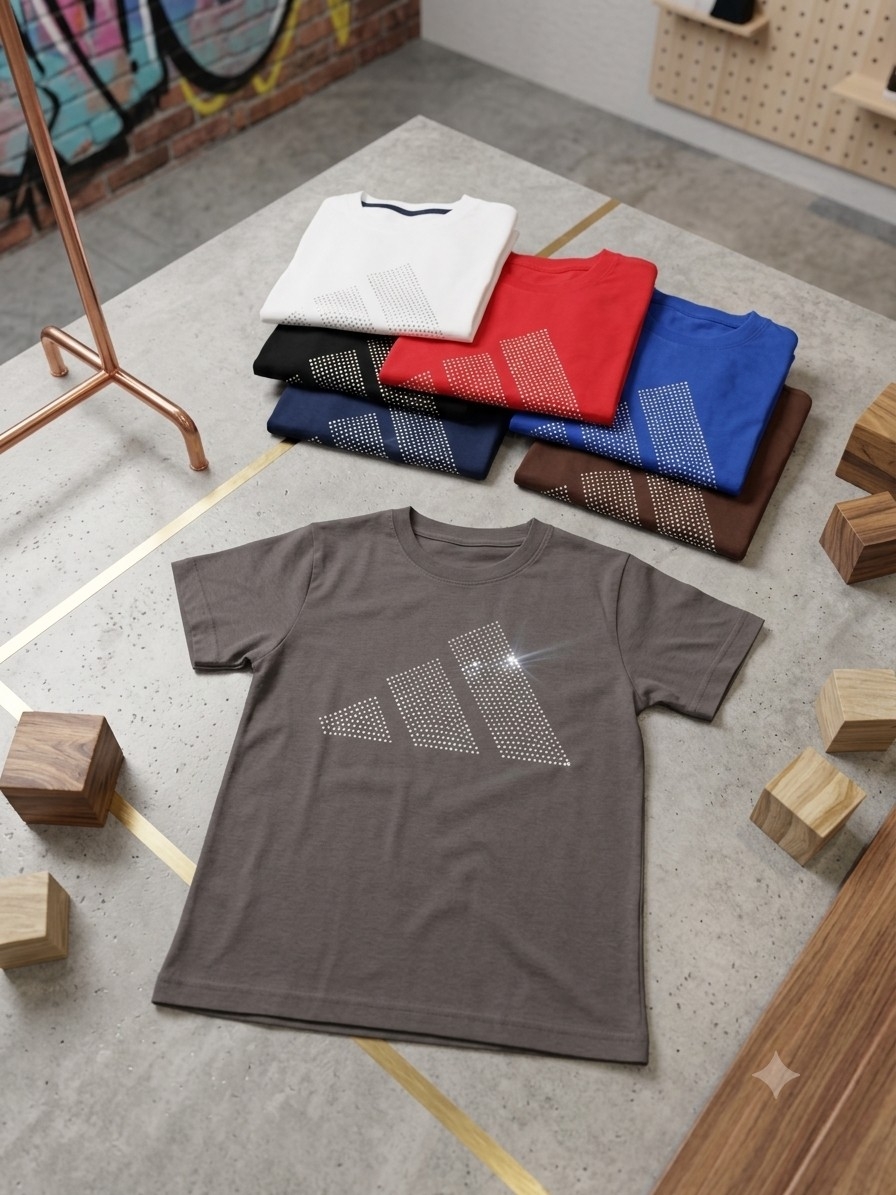 Remera Strass de Niños Algodón Peinado con Logo Grande - Imagen 2