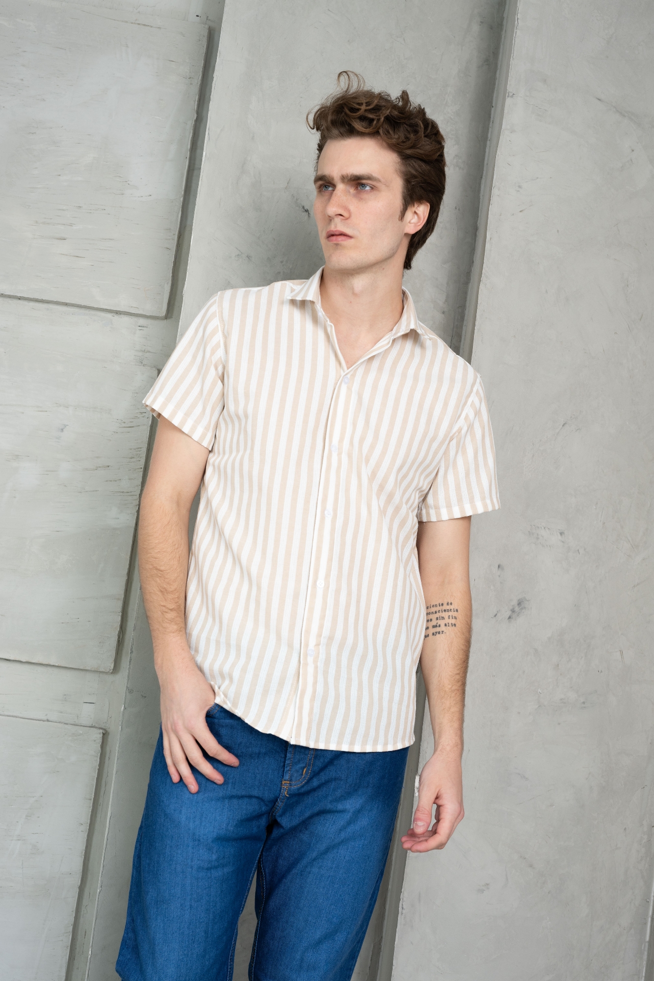 Camisa Rayado Algodón Tejido - Imagen 3