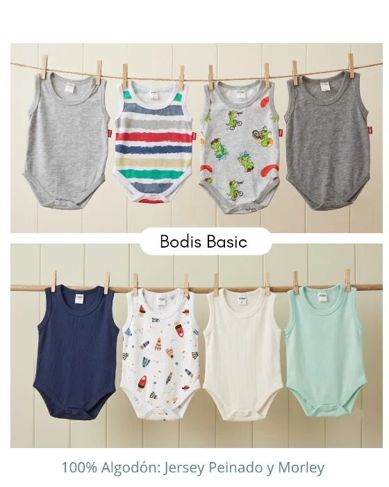 Bodys Musculosa Basic en 100% Algodón