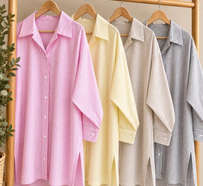 Vestido Camisero Poplin Rayado