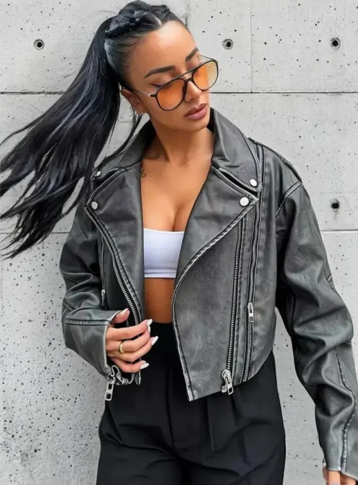 Campera Oversized Doble Cierre Gastada