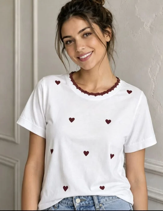 Remeras de Algodón Peinado  ( Cuello Tejido)