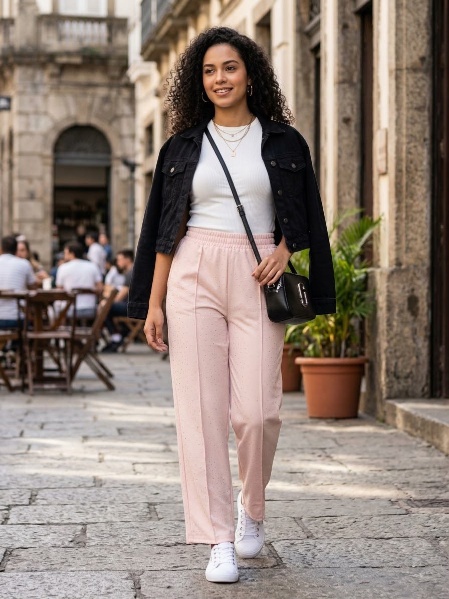 Pantalones Palazos Mujer con Strass - Imagen 6