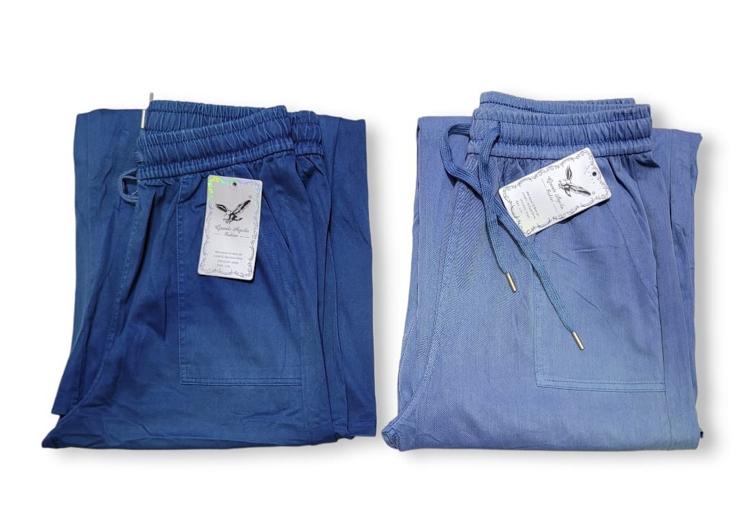 Palazo Wide Leg Color Jean con Elástico en la Cintura Importado - Imagen 3