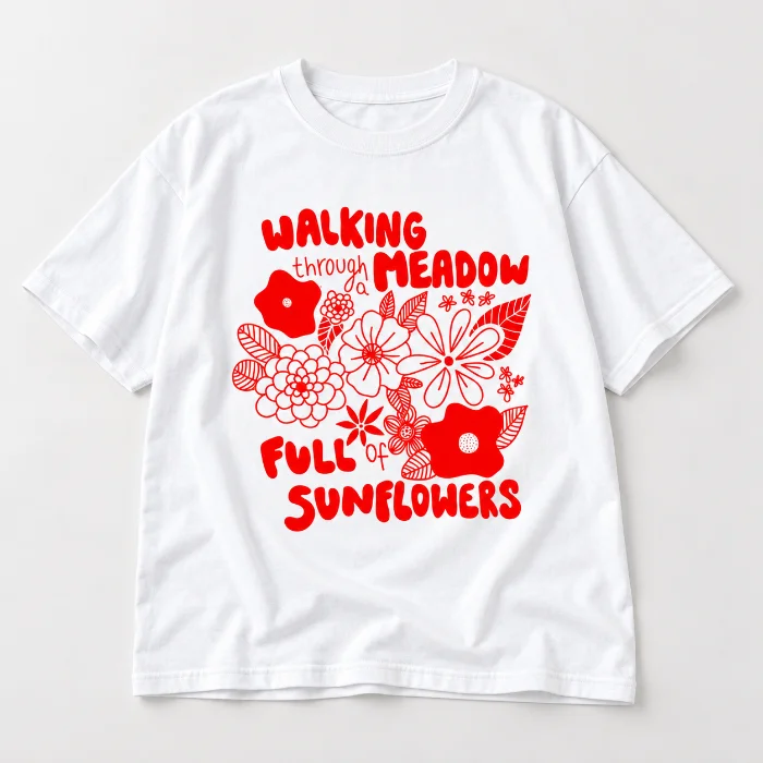 Remera Oversize "flowers" Adulto